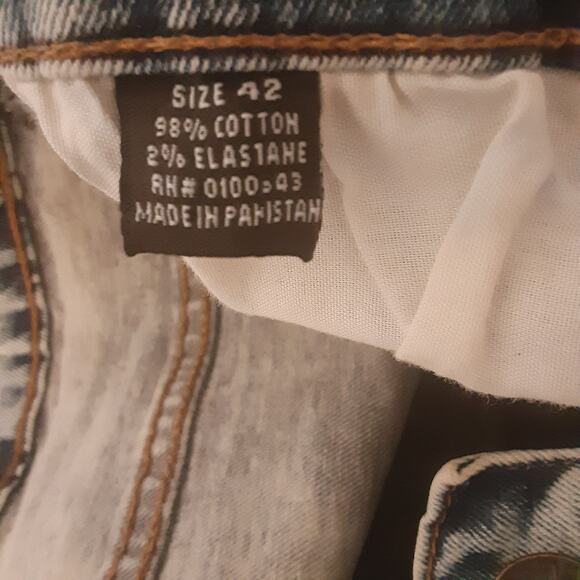 Another Hype Piece Jean Shorts Mens 42 Baggy Denim Short Y2K Distress Grunge AHP - Picture 6 of 13